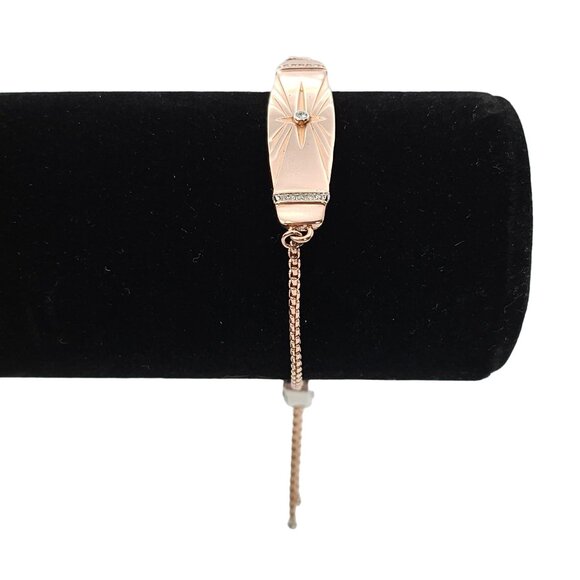 18K Rose Gold Plated Copper Bracelet "Believe" Swarovski Crystals Faith Charm - Picture 10 of 13